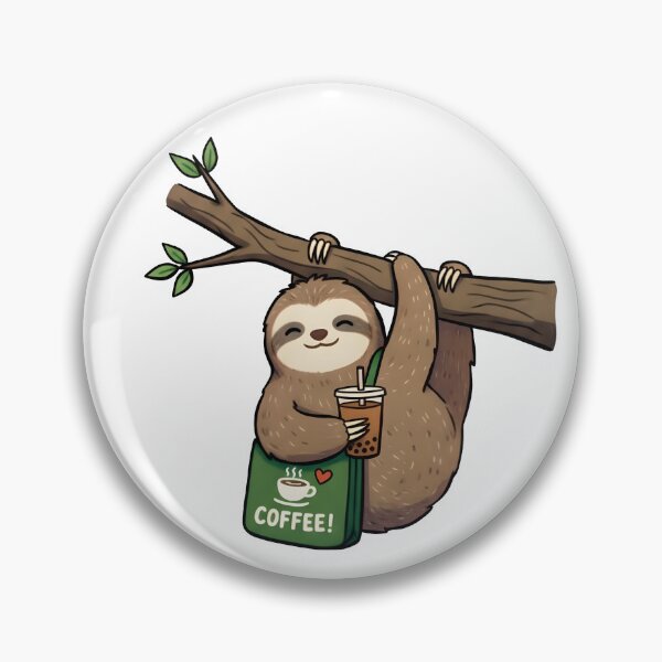 Item preview, Cute Sloth with Coffee – Cozy Coffee Lover Illustration designed and sold by Senkov.