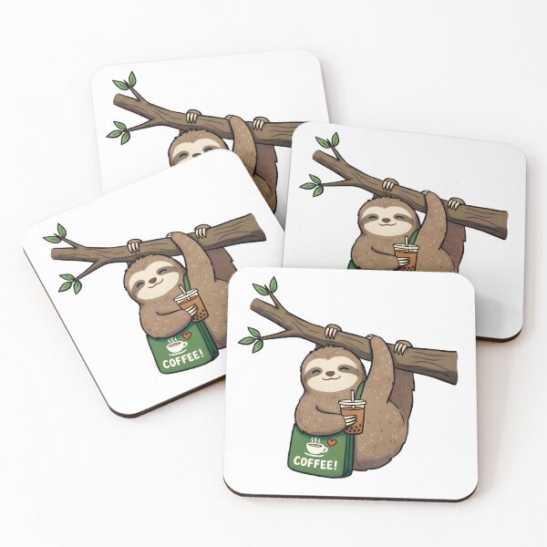 Item preview, Cute Sloth with Coffee – Cozy Coffee Lover Illustration designed and sold by Senkov.