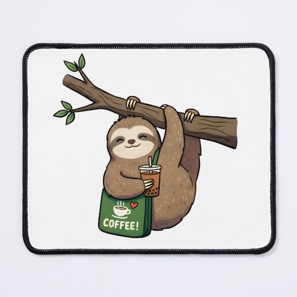 Item preview, Cute Sloth with Coffee – Cozy Coffee Lover Illustration designed and sold by Senkov.