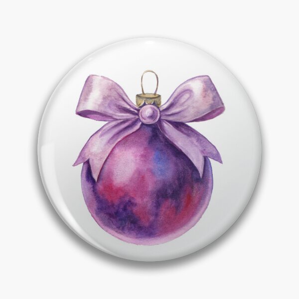 Item preview, Purple Watercolour Christmas Bauble with Bow designed and sold by lippostcard.