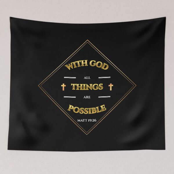 Item preview, Matthew 19:26 Bible Verse Typography (KJV) designed and sold by Clothed in Scripture.