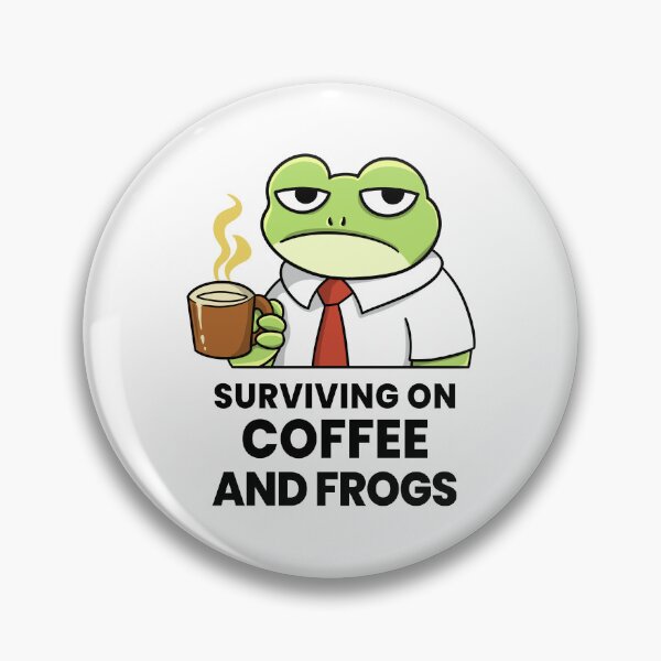 Item preview, Surviving on Coffee and Frogs – Funny Frog Coffee Work Shirt designed and sold by Kewessthetic.