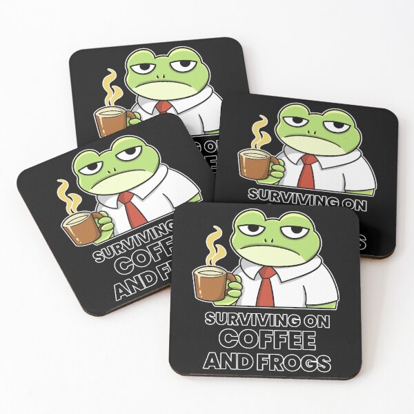 Item preview, Surviving on Coffee and Frogs – Funny Frog Coffee Work Shirt designed and sold by Kewessthetic.