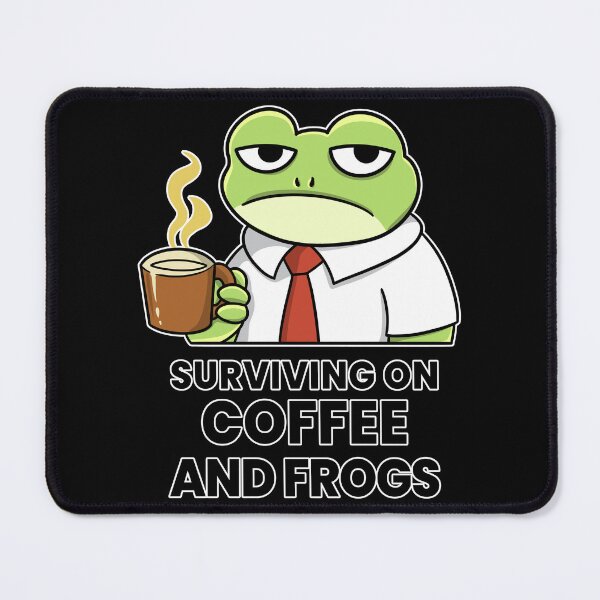 Item preview, Surviving on Coffee and Frogs – Funny Frog Coffee Work Shirt designed and sold by Kewessthetic.