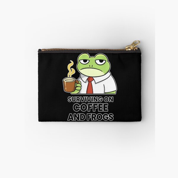 Item preview, Surviving on Coffee and Frogs – Funny Frog Coffee Work Shirt designed and sold by Kewessthetic.