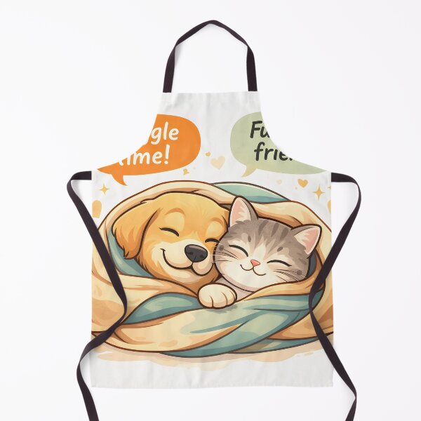 Item preview, Snuggle Time – Fur-Ever Friends Cute Dog & Cat Illustration designed and sold by Furfolkz.