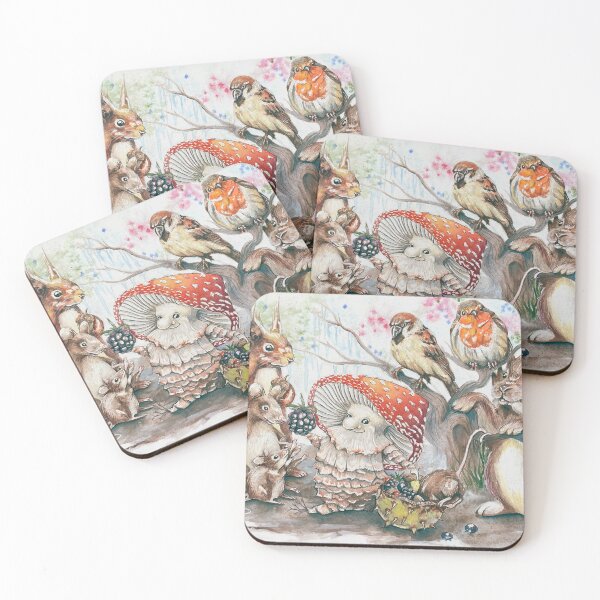 Item preview, Sharing nature’s gifts woodland creatures Christmas illustration designed and sold by SaskiaFranken.