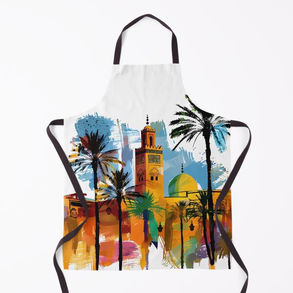 Item preview, Colorful Medina Skyline With Palms and Islamic Architecture designed and sold by DesignArtist.ia.