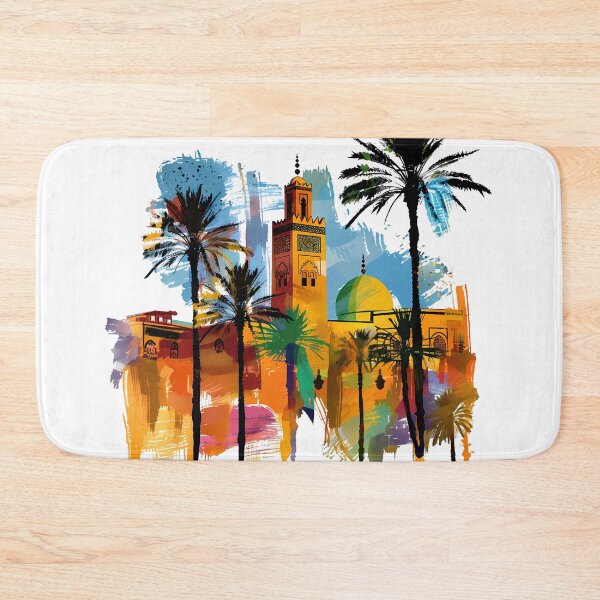 Item preview, Colorful Medina Skyline With Palms and Islamic Architecture designed and sold by DesignArtist.ia.