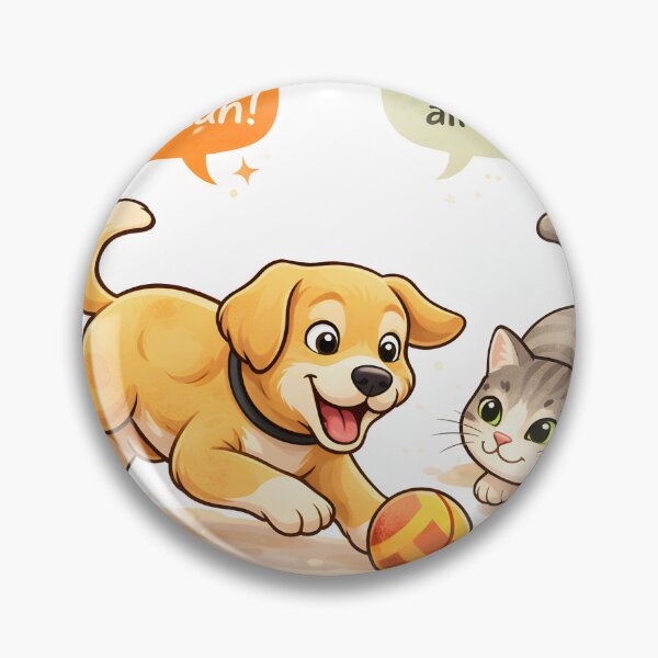 Item preview, Fetch Me If You Can – Playful Dog & Curious Cat Cartoon Design designed and sold by Furfolkz.