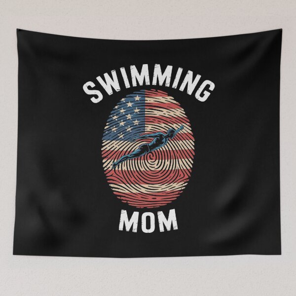 Item preview, American Flag Fingerprint Patriotic Sports Swimming Mom  designed and sold by RoyTill0Art.