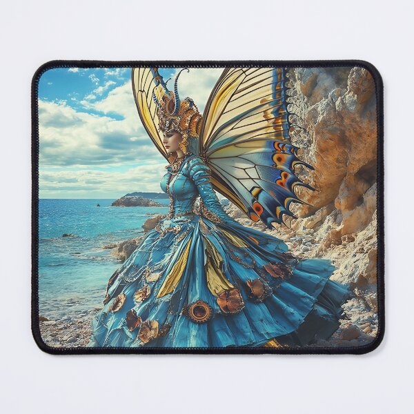 Item preview, Golden Butterfly Queen Walking by the Ocean designed and sold by Kat's Design Hub.