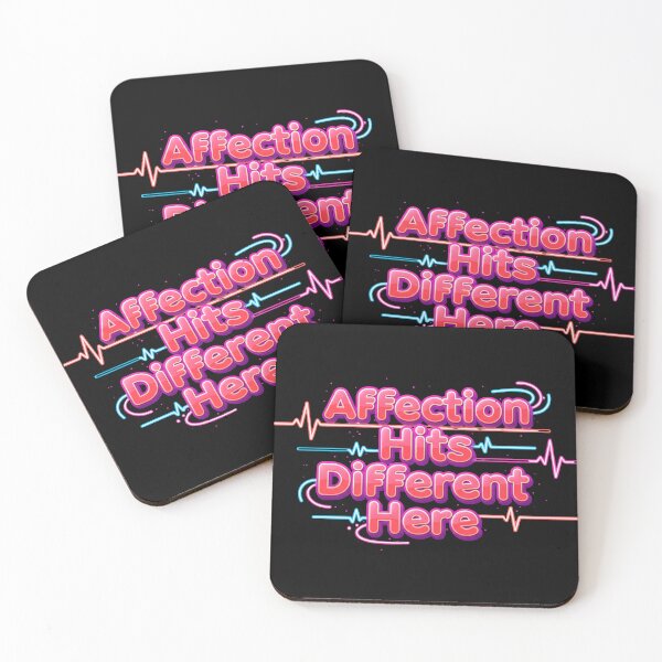 Item preview, Affection Hits Different Here. Cute Valentine Love Quote Neon Typography designed and sold by Aarvya Fashion Club ( A.F.C ).