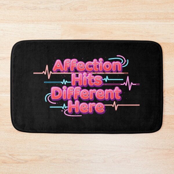 Item preview, Affection Hits Different Here. Cute Valentine Love Quote Neon Typography designed and sold by Aarvya Fashion Club ( A.F.C ).