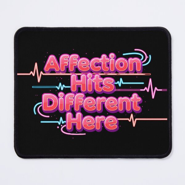 Item preview, Affection Hits Different Here. Cute Valentine Love Quote Neon Typography designed and sold by Aarvya Fashion Club ( A.F.C ).