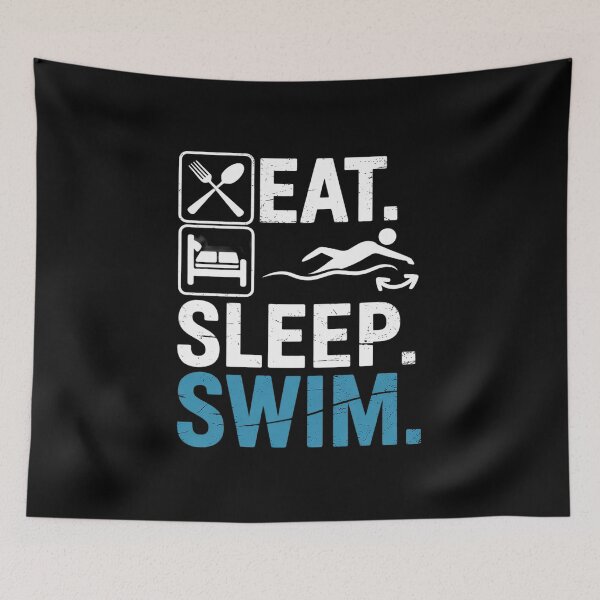 Item preview, Eat Sleep Swim Repeat Funny Swimming Swimmer  designed and sold by RoyTill0Art.