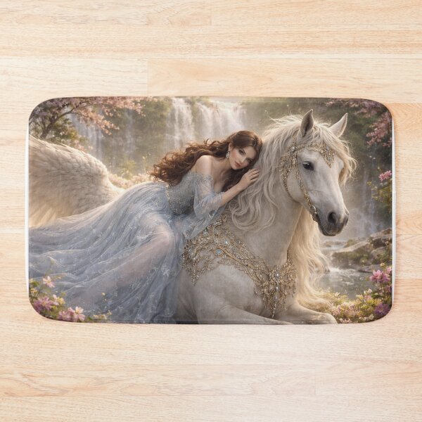 Item preview, Ethereal Angel and White Horse designed and sold by ASMRUniverse.