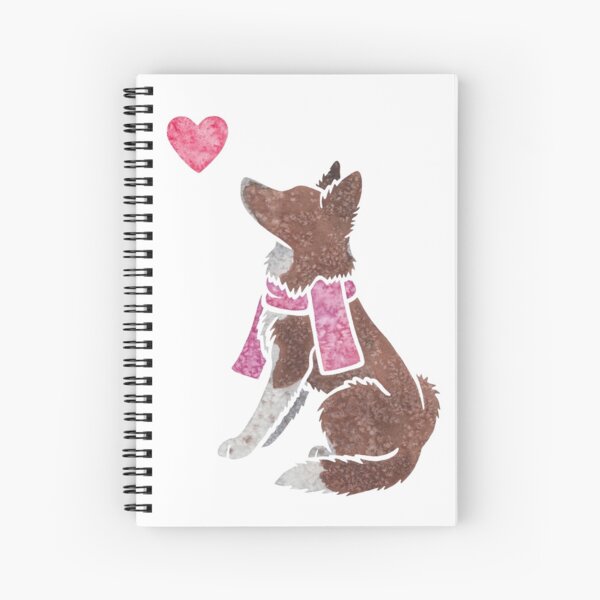 Watercolour Border Collie (red) Spiral Notebook