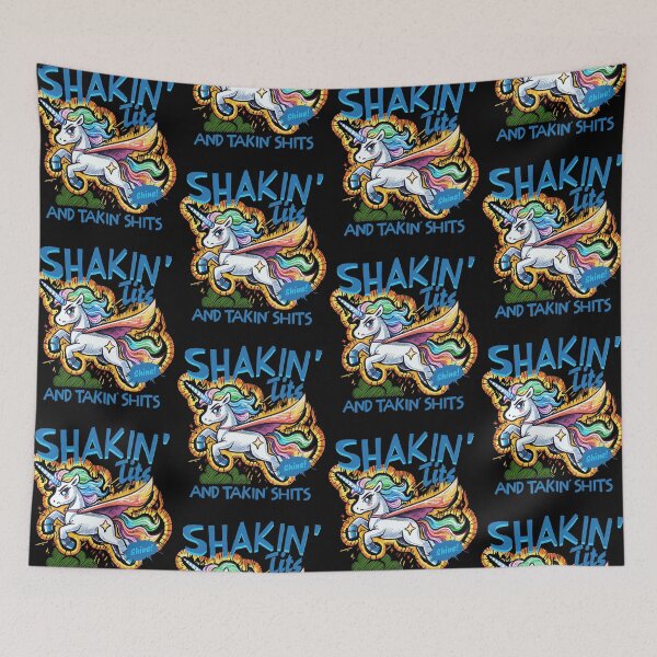Item preview, Shakin' Tits And Takin Shits Funny Unicorn Dirty Adult Humor designed and sold by jakaun.
