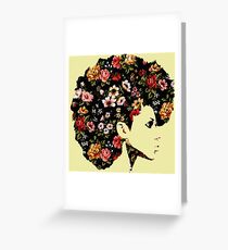 Floral Fro Greeting Card