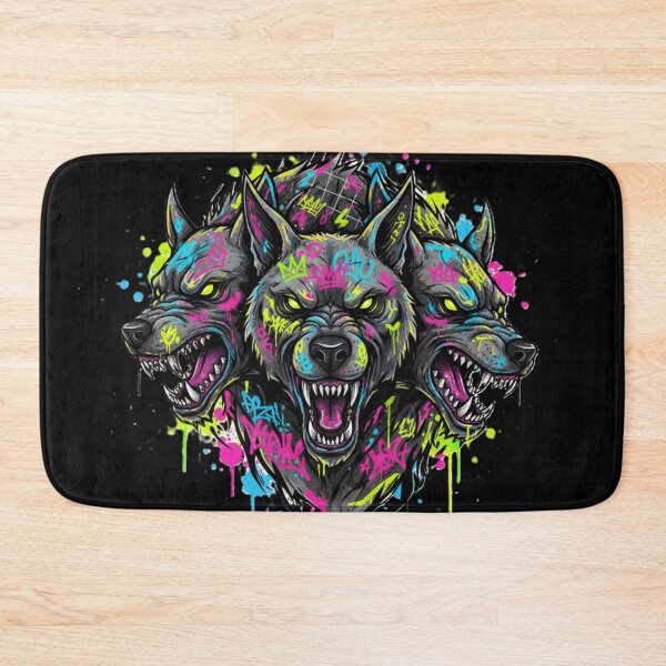 Item preview, Neon Cerberus: Vibrant Street Art Hellhound Statement designed and sold by MartinxMarie.
