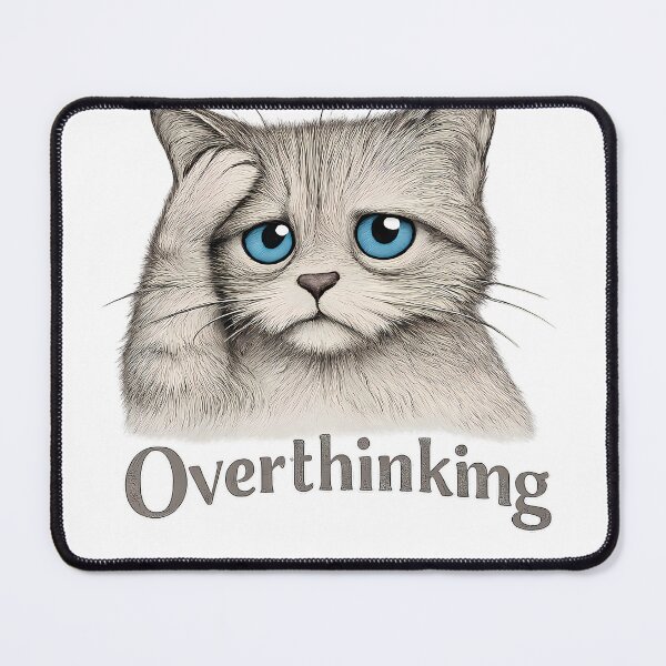Item preview, Feelings – Overthinking | Emotional Cat Illustration designed and sold by FeelingEmotions.