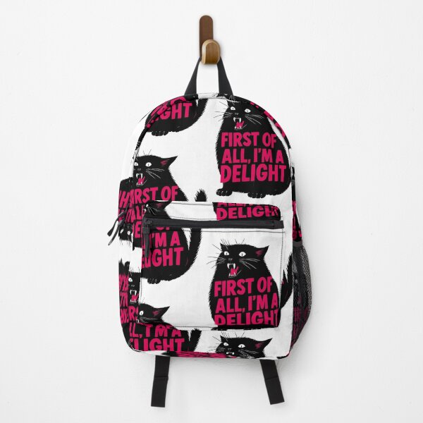 Item preview, First Of All I'm A Delight Roaring Black Cat Saying designed and sold by jakaun.