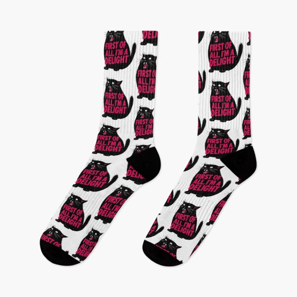 Item preview, First Of All I'm A Delight Roaring Black Cat Saying designed and sold by jakaun.