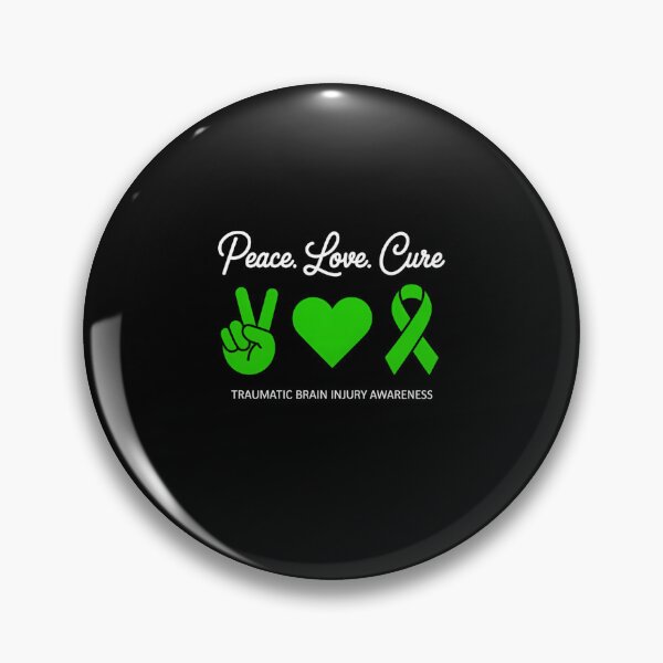 Item preview, Peace Love Cure Traumatic Brain Injury TBI Awareness designed and sold by gourpmerzihd.