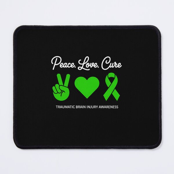 Item preview, Peace Love Cure Traumatic Brain Injury TBI Awareness designed and sold by gourpmerzihd.