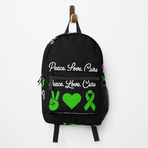 Item preview, Peace Love Cure Traumatic Brain Injury TBI Awareness designed and sold by gourpmerzihd.