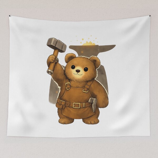 Item preview, Bear Blacksmith – Cozy Medieval Forest Hero designed and sold by CraftLum.