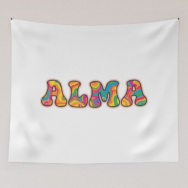 Item preview, ❤️ Alma Personalized Name Wavy Retro Shirt, Coffee Mug, Sticker Gift designed and sold by HelixPedia.