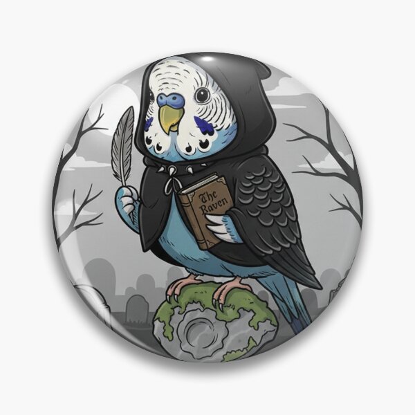 Item preview, Mystic Hooded Budgie On Graveyard Stone Fantasy Art designed and sold by RebellDancer.