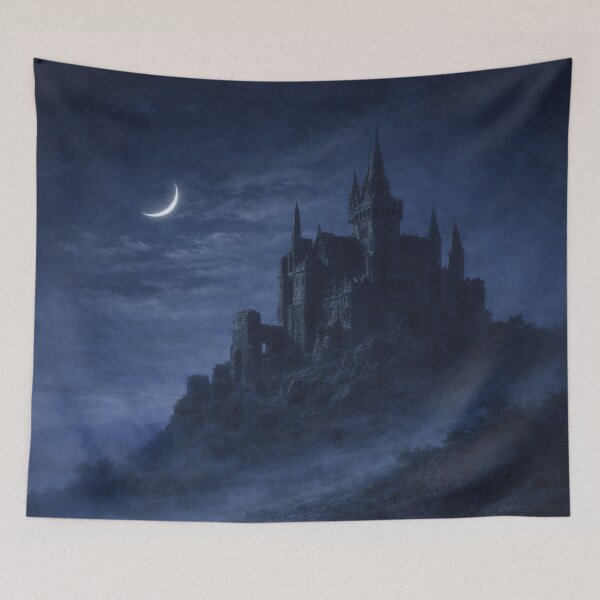Item preview, Dark Gothic Castle at Night – Fantasy Moonlight Landscape designed and sold by Visualynx.