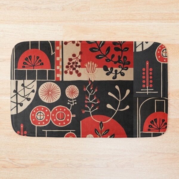 Item preview, Geometric Botanical Folk Illustration  Retro Abstract Botanical Composition designed and sold by TeutaDesings.
