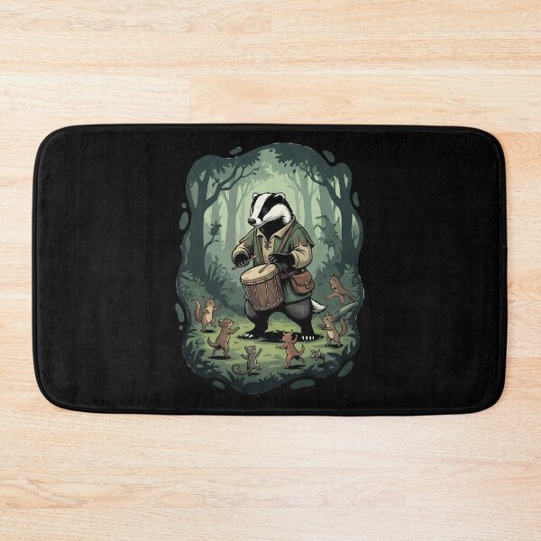 Item preview, Whimsical Forest Badger Drummer Woodland Animals designed and sold by k3rstman1.