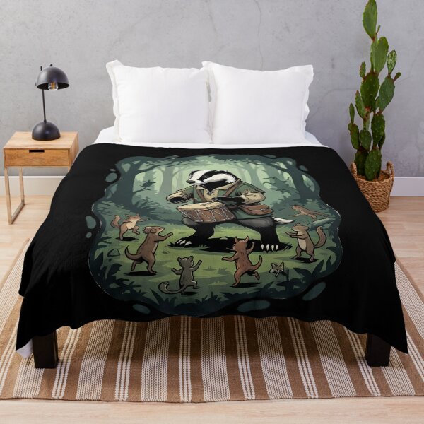 Item preview, Whimsical Forest Badger Drummer Woodland Animals designed and sold by k3rstman1.