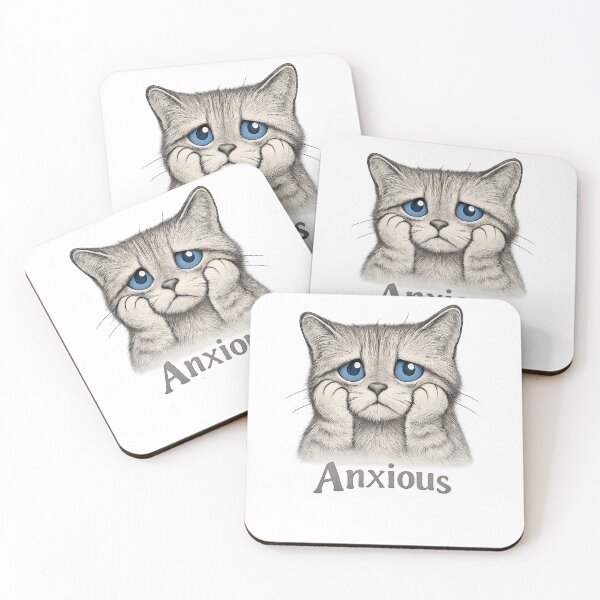 Item preview, Feelings – Anxious | Emotional Cat Illustration designed and sold by FeelingEmotions.