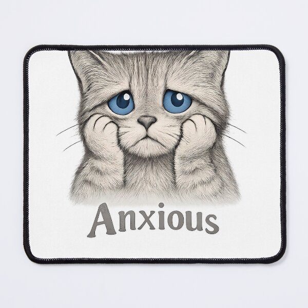 Item preview, Feelings – Anxious | Emotional Cat Illustration designed and sold by FeelingEmotions.