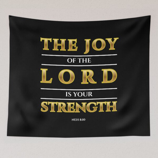 Item preview, Nehemiah 8:10 Bible Verse Gold Typography (KJV) designed and sold by Clothed in Scripture.