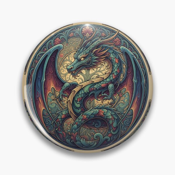 Item preview, Majestic Emerald Dragon: Vintage Art Nouveau Fantasy designed and sold by MartinxMarie.