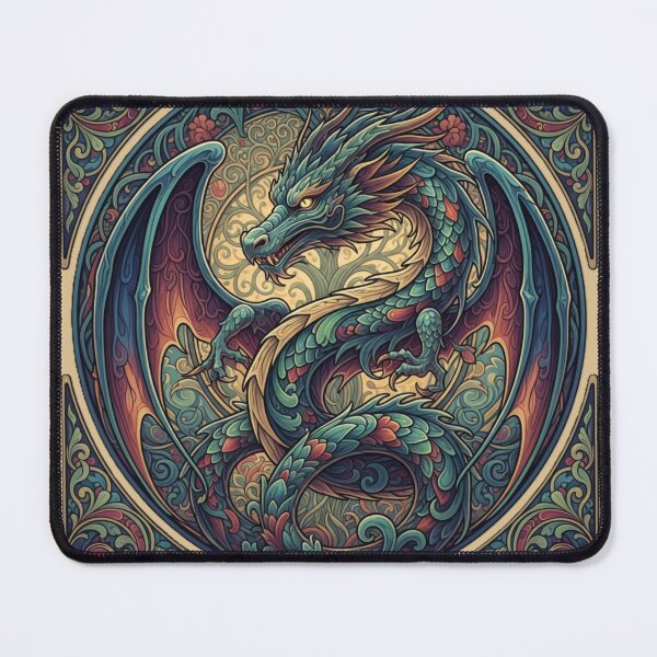 Item preview, Majestic Emerald Dragon: Vintage Art Nouveau Fantasy designed and sold by MartinxMarie.