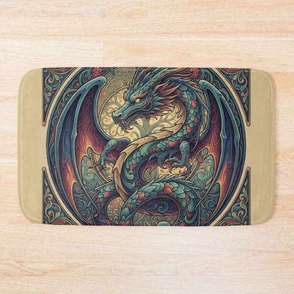 Item preview, Majestic Emerald Dragon: Vintage Art Nouveau Fantasy designed and sold by MartinxMarie.