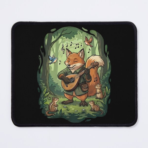 Item preview, Whimsical Fox Bard Playing Mandolin Forest Animals designed and sold by k3rstman1.