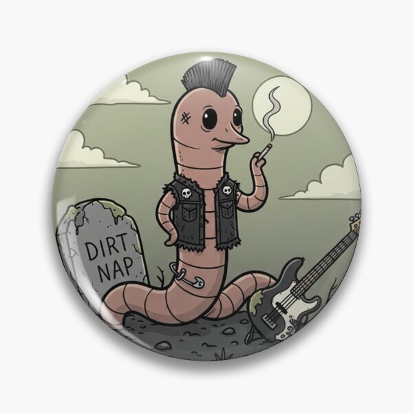 Item preview, Punk Rock Worm On Grave Dirt Nap Illustration designed and sold by RebellDancer.