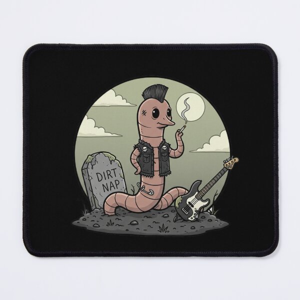 Item preview, Punk Rock Worm On Grave Dirt Nap Illustration designed and sold by RebellDancer.