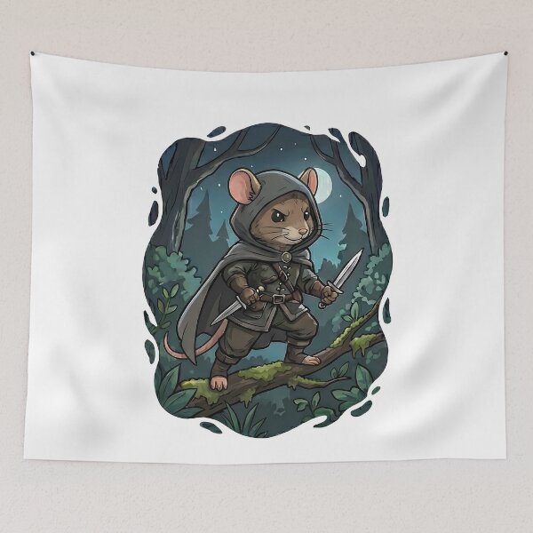 Item preview, Fantasy Mouse Rogue Assassin Forest Night designed and sold by k3rstman1.