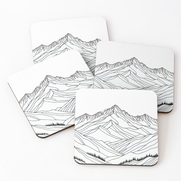 Item preview, Minimalist Mountain Line Art – Black and White Landscape designed and sold by Visualynx.
