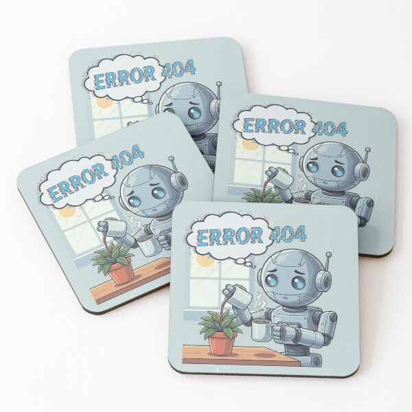 Item preview, Relatable Error 404 Robot Coffee Digital Art designed and sold by MartinxMarie.